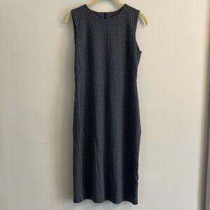 J. McLaughlin Sleeveless Patterned Shift Dress- Blue Sundress- Size M